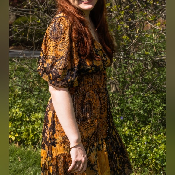 The Kooples: Black and Orange Mini Dress *Boho* - Picture 3 of 5